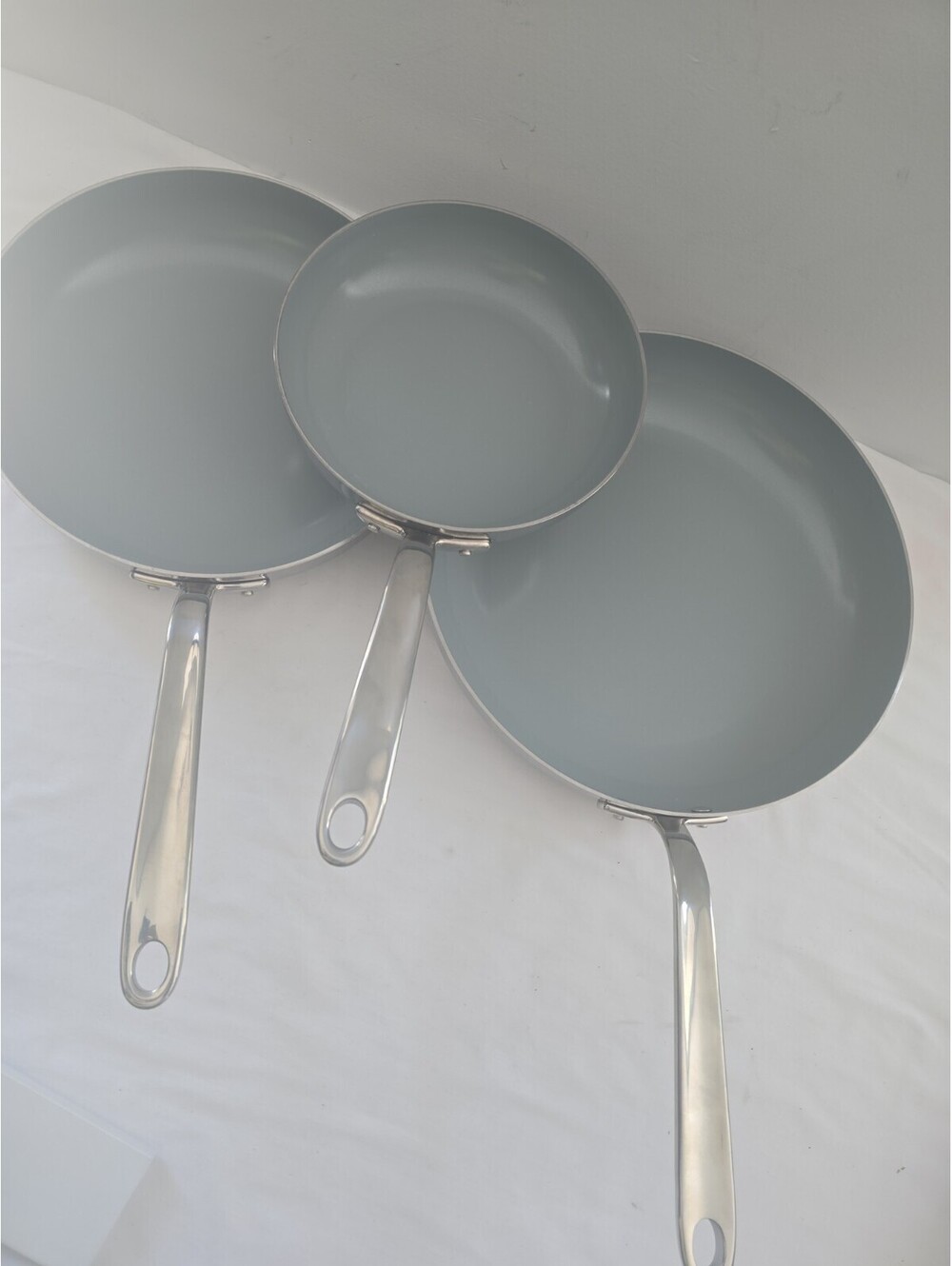 Tramontina 3-piece Tri-Ply Clad Stainless Steel Ceramic Nonstick Fry Pan -